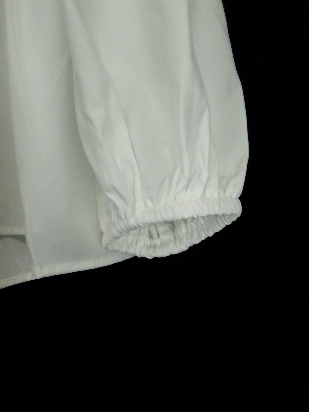 Kiluex Women's Y2K White 3 Tie Front Baby Doll Puff Sleeve Ruffle Hem Size L - Picture 2 of 7